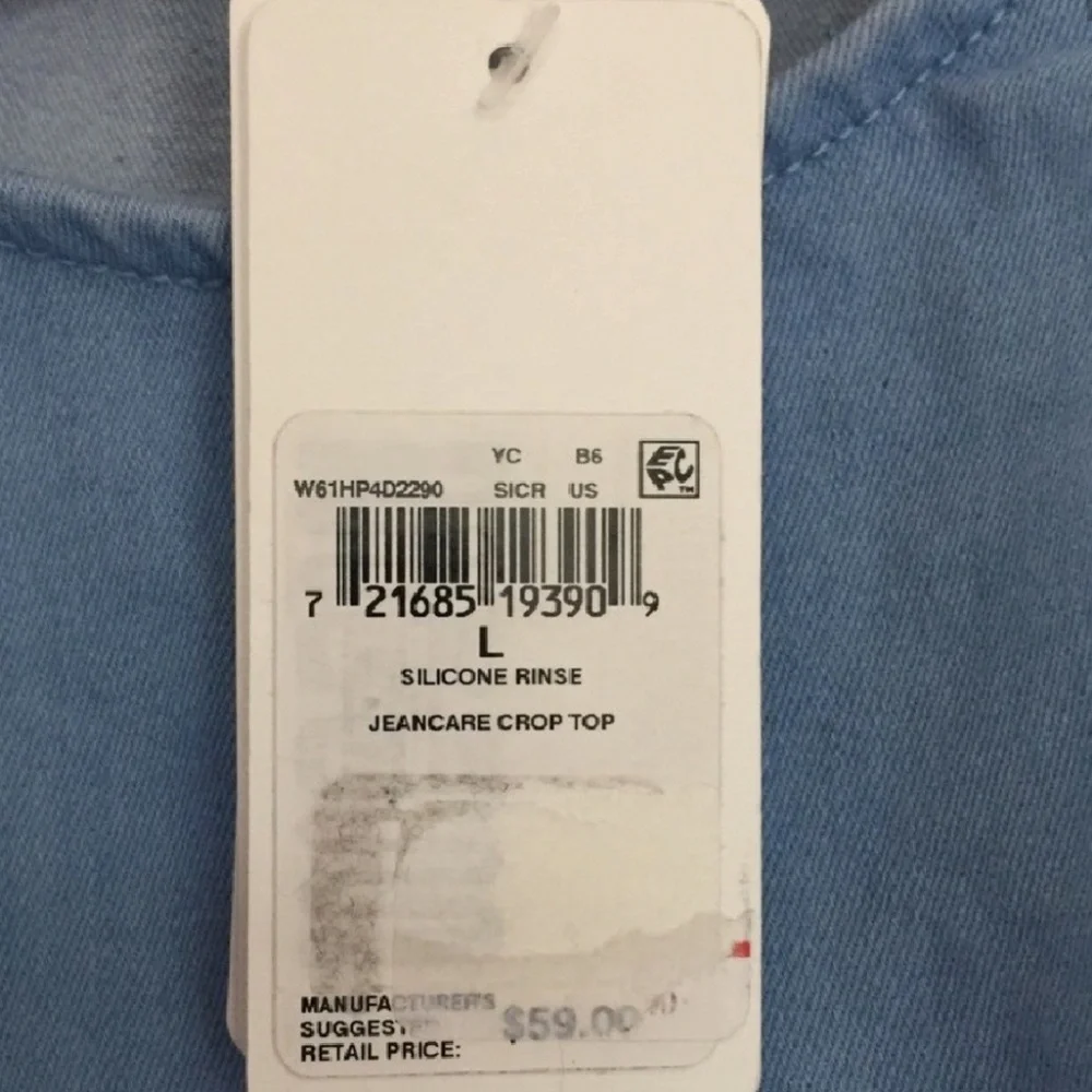 Guess Chambray Crop Top NWT L - Picture 5 of 6